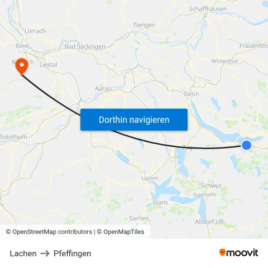 Lachen to Pfeffingen map