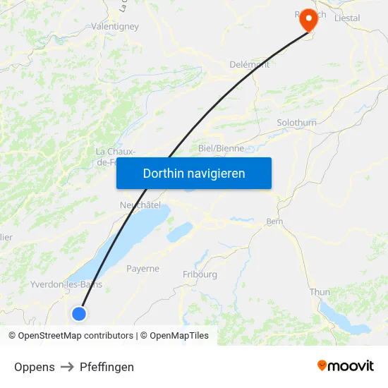 Oppens to Pfeffingen map