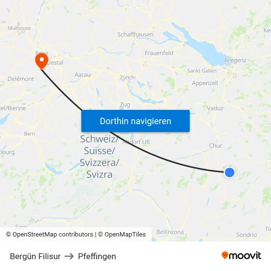 Bergün Filisur to Pfeffingen map