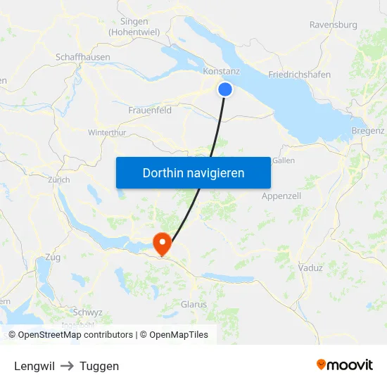 Lengwil to Tuggen map