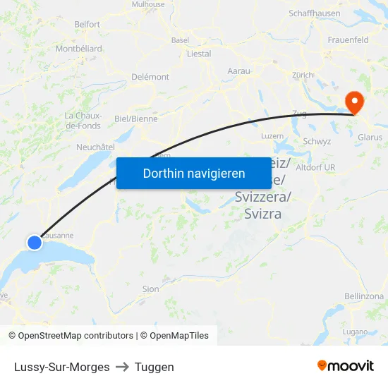 Lussy-Sur-Morges to Tuggen map