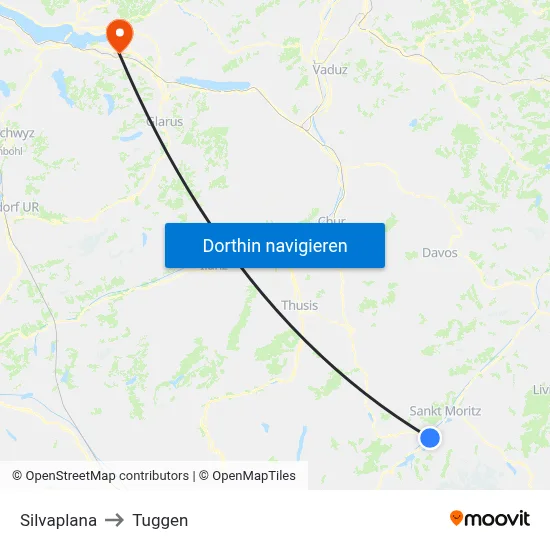 Silvaplana to Tuggen map