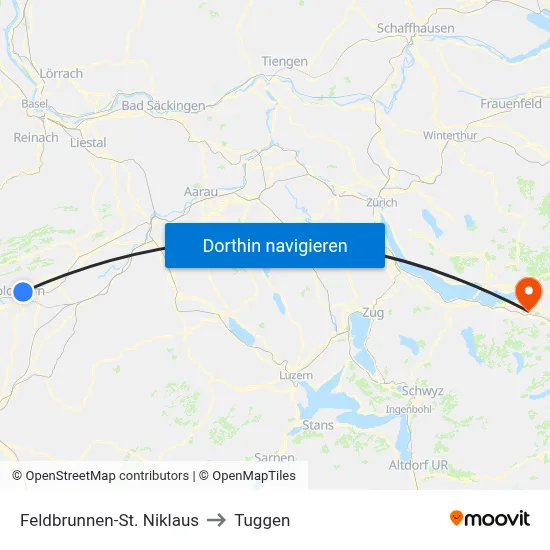 Feldbrunnen-St. Niklaus to Tuggen map