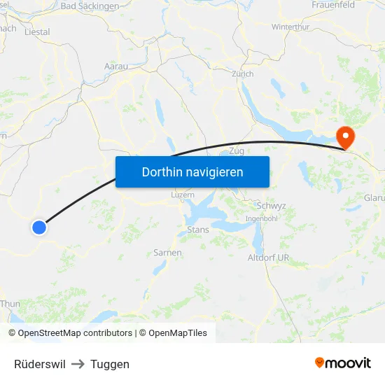 Rüderswil to Tuggen map