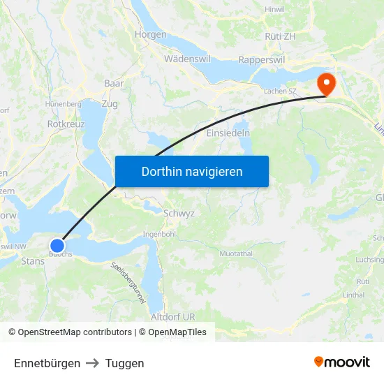 Ennetbürgen to Tuggen map