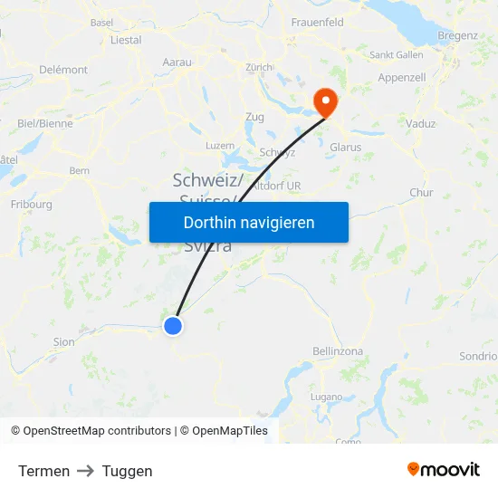 Termen to Tuggen map