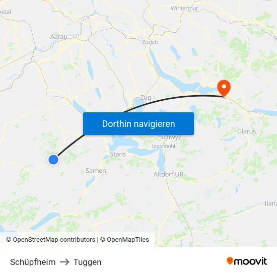 Schüpfheim to Tuggen map