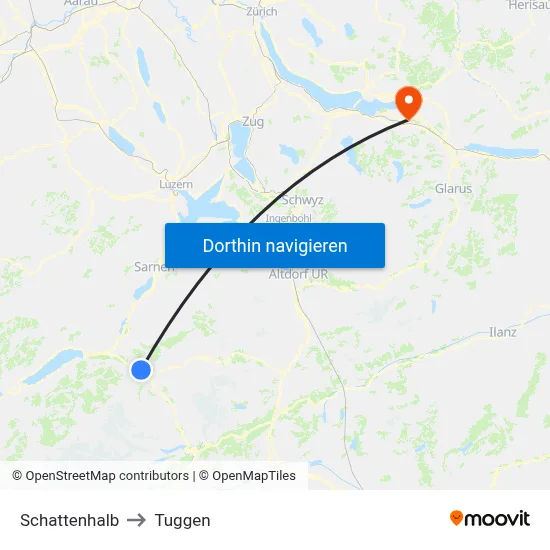 Schattenhalb to Tuggen map