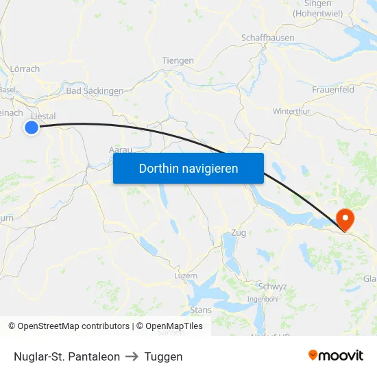 Nuglar-St. Pantaleon to Tuggen map