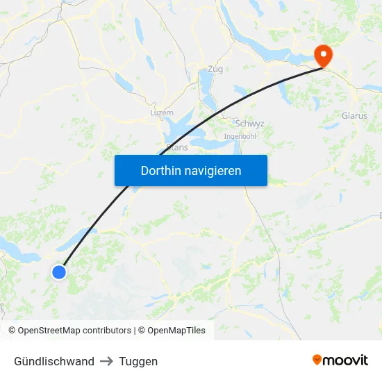 Gündlischwand to Tuggen map
