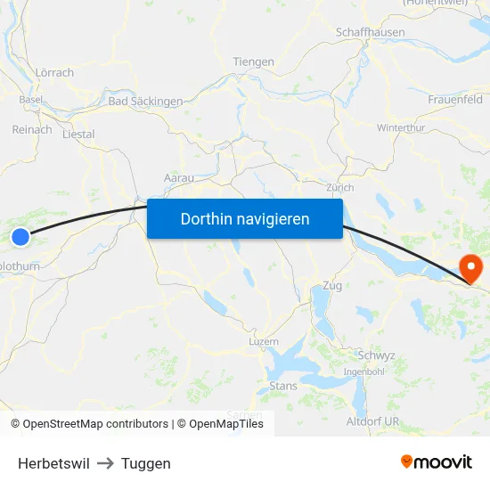 Herbetswil to Tuggen map