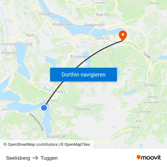 Seelisberg to Tuggen map