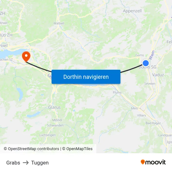 Grabs to Tuggen map