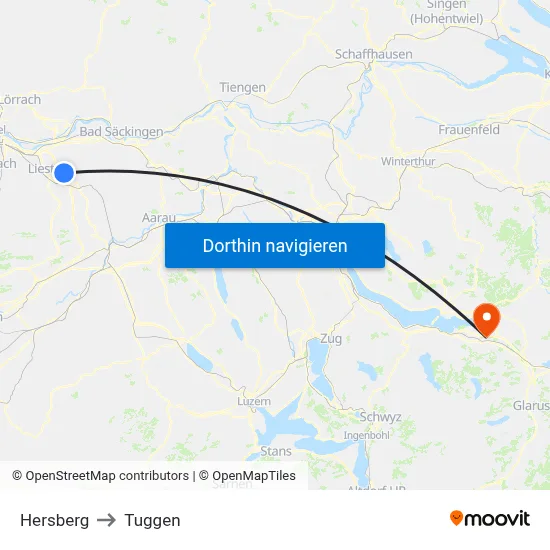 Hersberg to Tuggen map