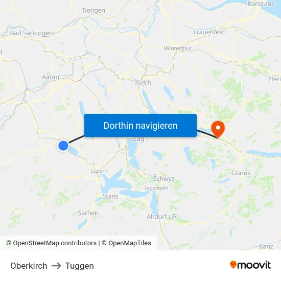 Oberkirch to Tuggen map