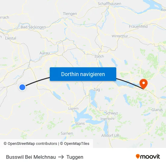 Busswil Bei Melchnau to Tuggen map