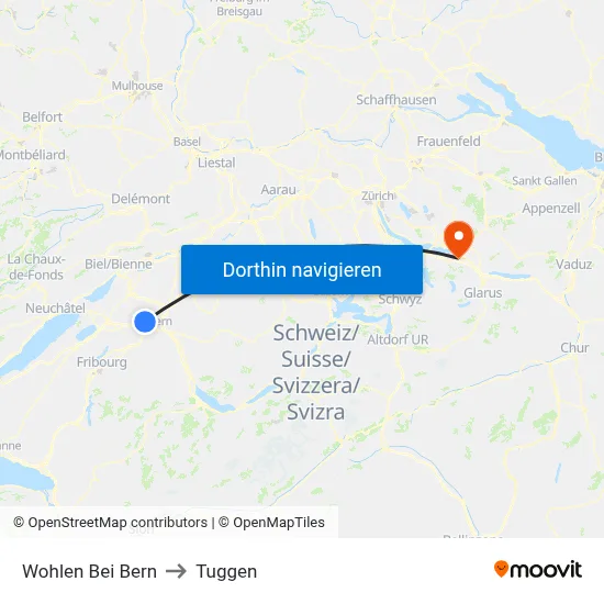 Wohlen Bei Bern to Tuggen map