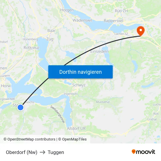 Oberdorf (Nw) to Tuggen map