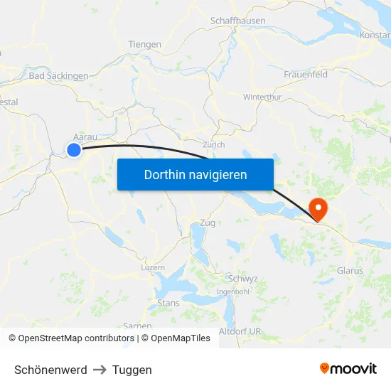 Schönenwerd to Tuggen map