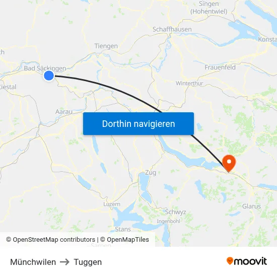 Münchwilen to Tuggen map