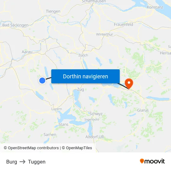 Burg to Tuggen map