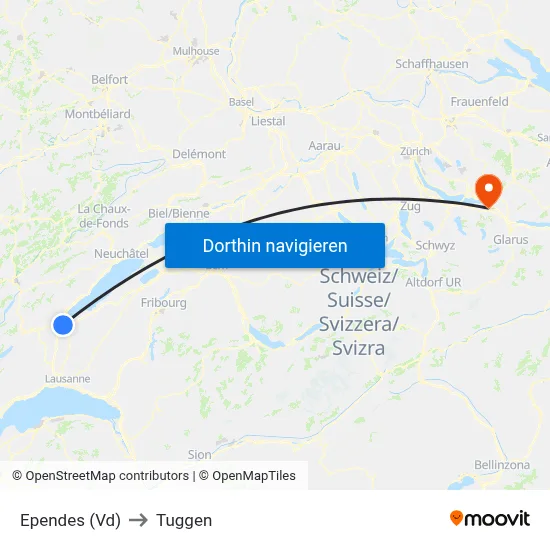 Ependes (Vd) to Tuggen map