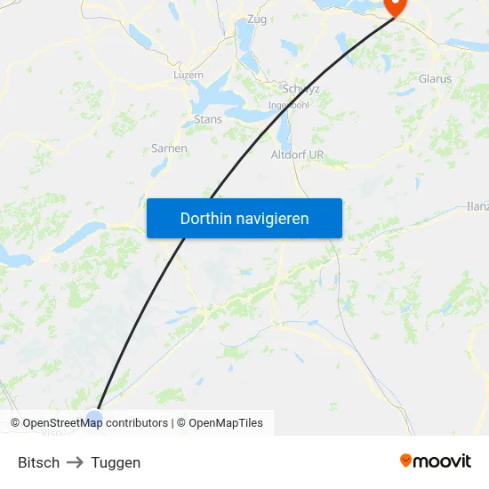 Bitsch to Tuggen map