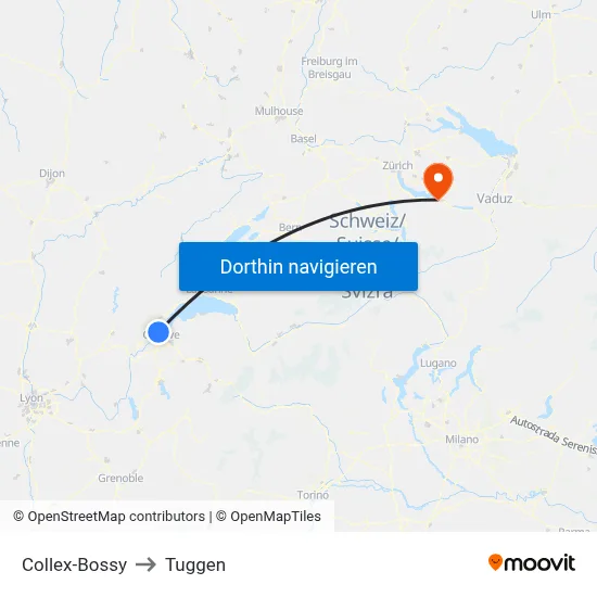 Collex-Bossy to Tuggen map