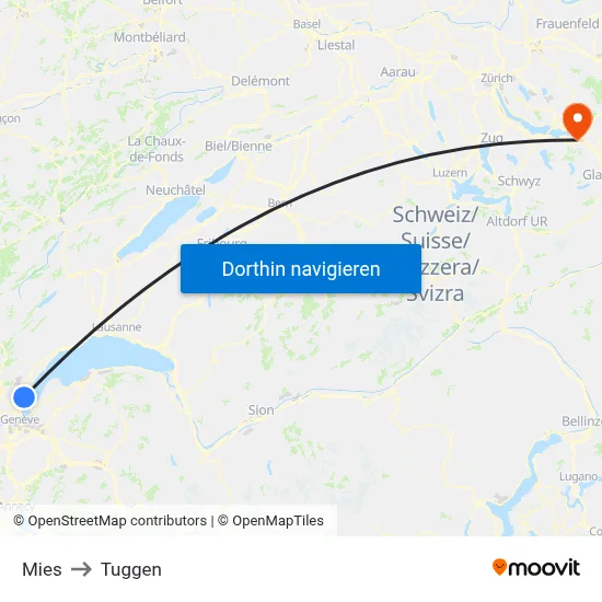 Mies to Tuggen map
