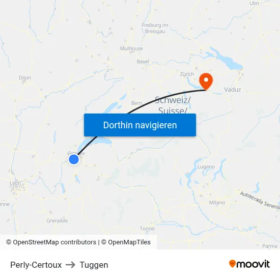 Perly-Certoux to Tuggen map