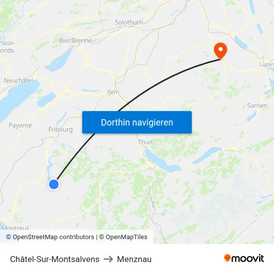 Châtel-Sur-Montsalvens to Menznau map