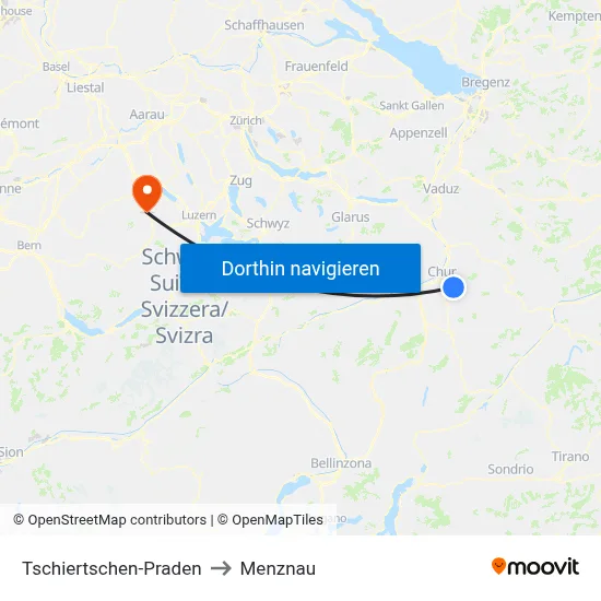 Tschiertschen-Praden to Menznau map