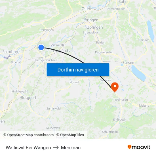 Walliswil Bei Wangen to Menznau map