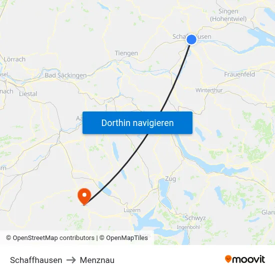 Schaffhausen to Menznau map