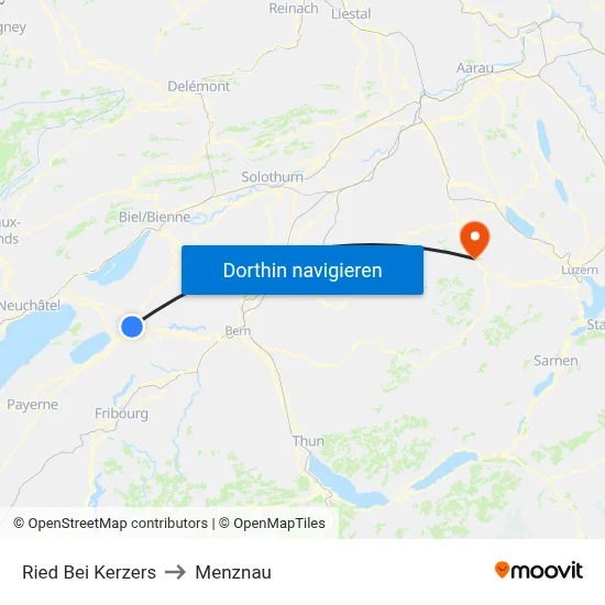 Ried Bei Kerzers to Menznau map