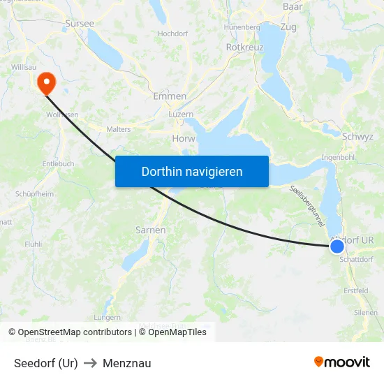 Seedorf (Ur) to Menznau map