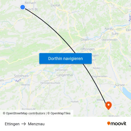 Ettingen to Menznau map