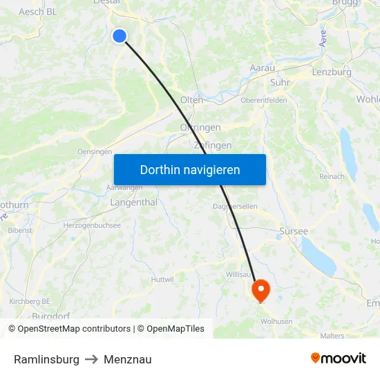 Ramlinsburg to Menznau map