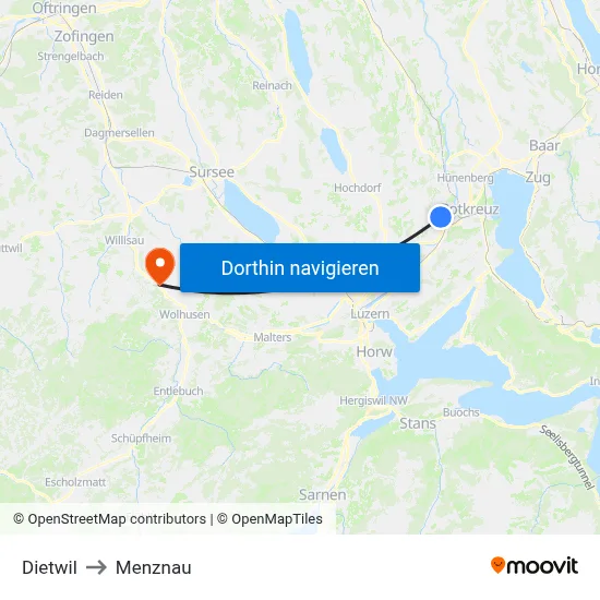 Dietwil to Menznau map