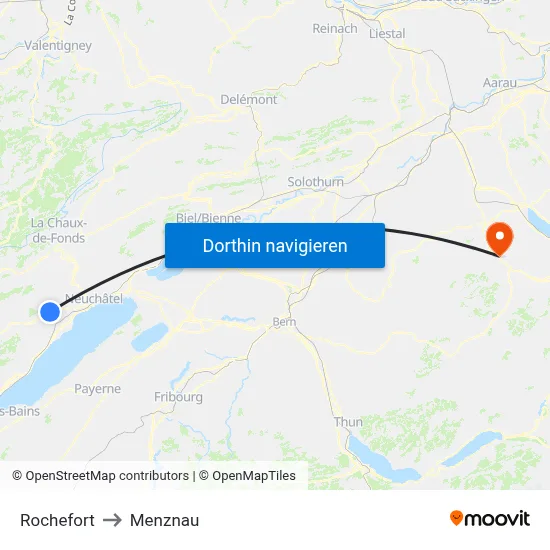 Rochefort to Menznau map