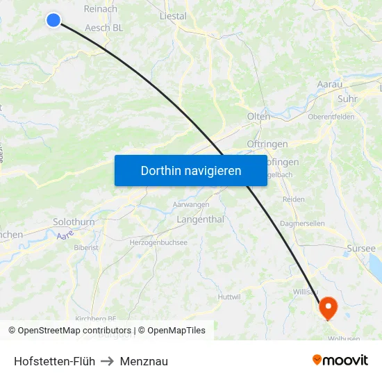 Hofstetten-Flüh to Menznau map