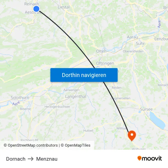 Dornach to Menznau map
