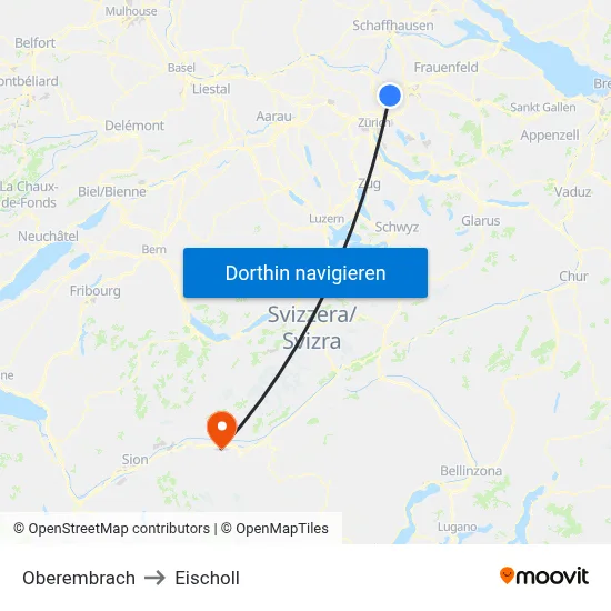 Oberembrach to Eischoll map