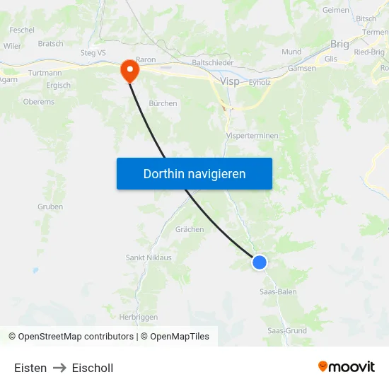 Eisten to Eischoll map