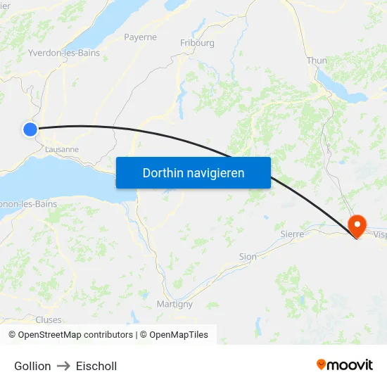Gollion to Eischoll map