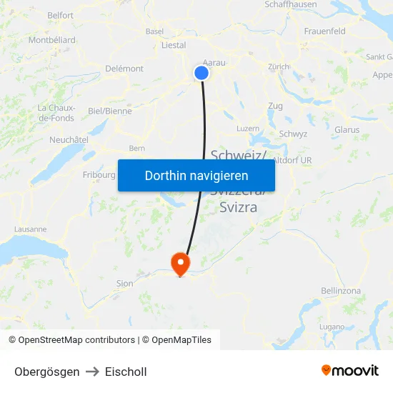 Obergösgen to Eischoll map