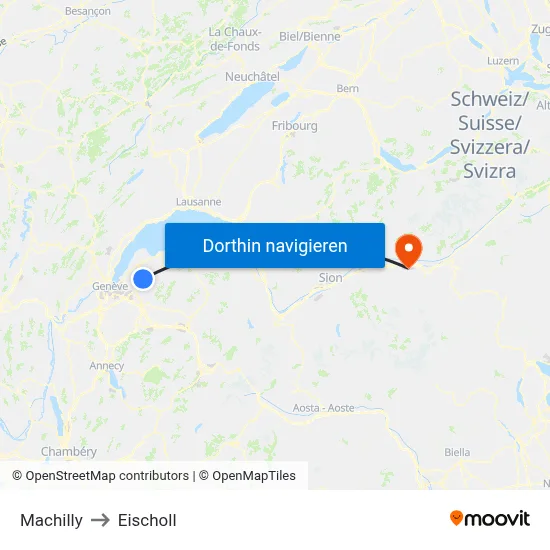 Machilly to Eischoll map