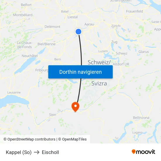 Kappel (So) to Eischoll map