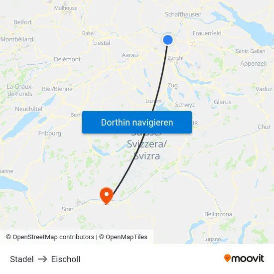 Stadel to Eischoll map