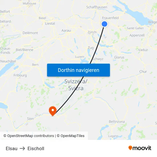 Elsau to Eischoll map